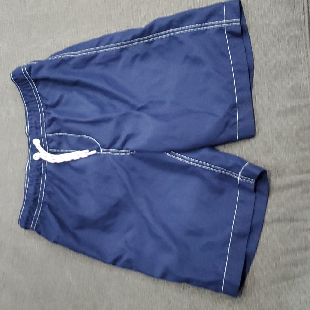💥50% sale💥Lands End classic blue swim shorts sz10-12 #b119
